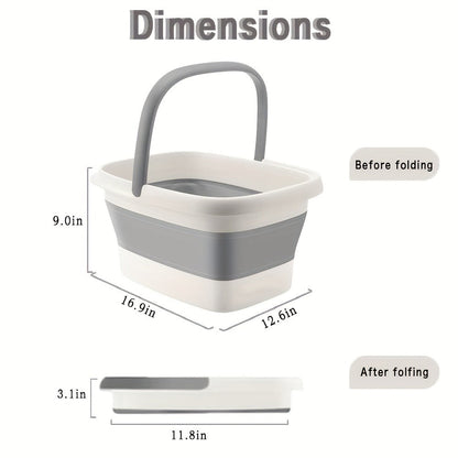 Collapsible Foot Soak Basin with Carry Handle in Protected Folding Green or Folding Pink Styles