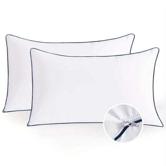Hotel Quality Sleep Pillows Firm Support Cool-to-Touch Fiber Fill 2/4 Pack - Back Stomach Side Sleeper Pillow Set Soft Breathable Bed Pillows Standard Queen King Size