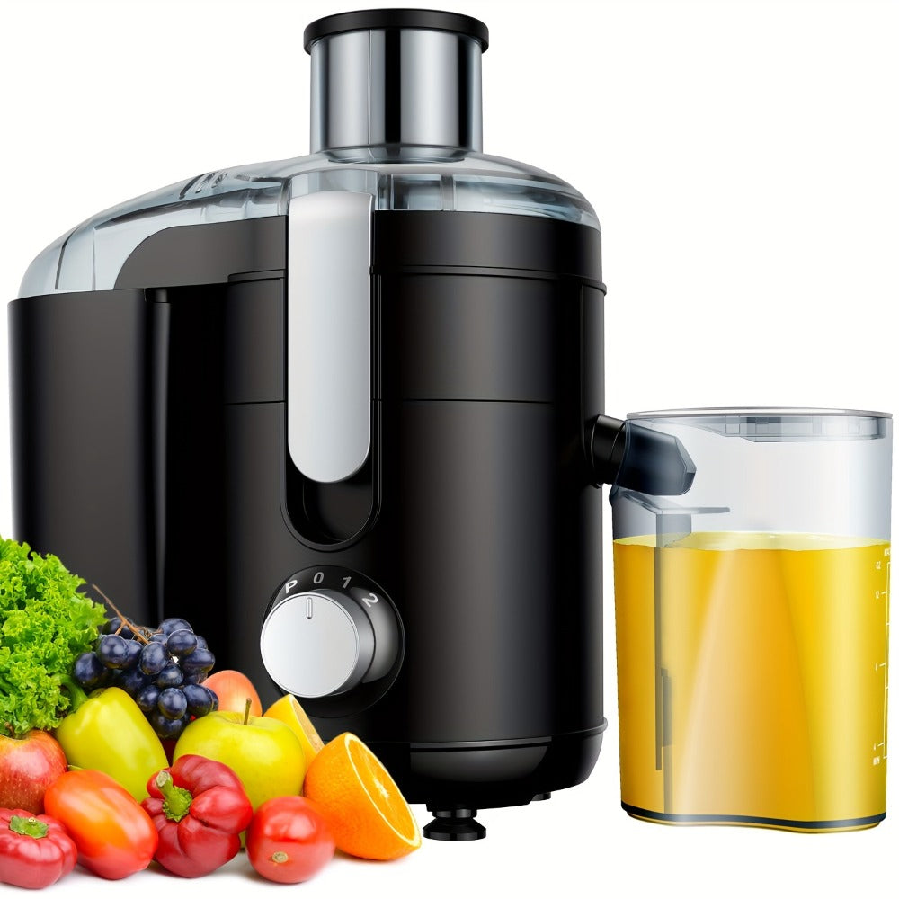 Compact Centrifugal Juicer with 2.5-Inch Feed Chute, Low, High and Pulse Dial in Black or Silvery
