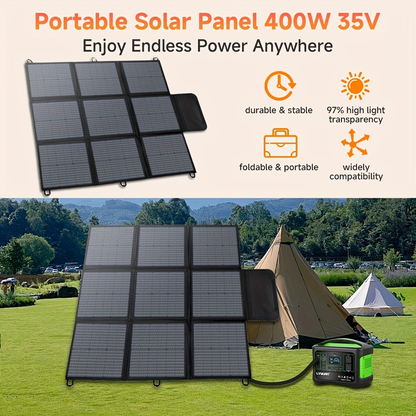 Foldable Solar Panel 120W 200W 300W 400W 22.5% High Efficiency Monocrystalline Portable Outdoor Solar Charger for Camping Boating RV Off-Grid Power Station Hiking Travel