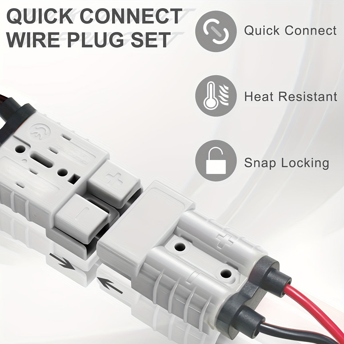 SB50 Anderson Connector Plug with 10FT Wire - Double SB50 Battery Harness Cable for RV, Winch, Trailer, Golf Cart & Electric Vehicle Quick Connect