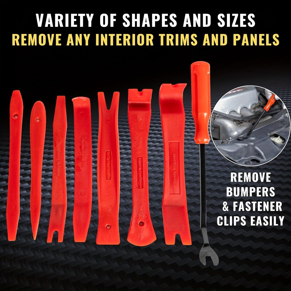 Car Trim Removal Tool Kit – Scratch-Free Plastic Pry Tool Set for Door Panels, Dashboards, Clips, Moldings & Interior Trim, 8-Piece & 115-Piece Sets for Auto Interior Repair