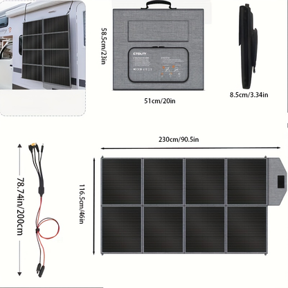 Monocrystalline High Power Solar Panel, 400W/200W/100W Portable Solar Panel, Foldable Solar Blanket, Solar Cell Efficiency Up To 23%, Suitable For Outdoor Adventure Boat Power Station, Garden, Courtyard, Roof, Camping RV Solar Generator