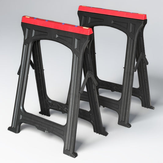 Folding Sawhorse 2 Pack Heavy Duty 700LBS Capacity Portable Work Support Horses Foldable Steel Saw Horse Set with Non-Slip Legs for Workshop Garage DIY Projects