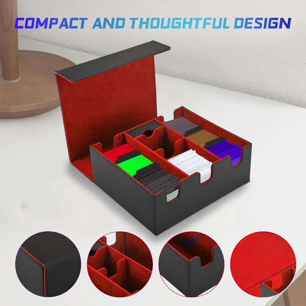 Three-Row Trading Card Storage Box with Black-Purple or Black-Gray Interior and Source-Labeled 1500+ Capacity