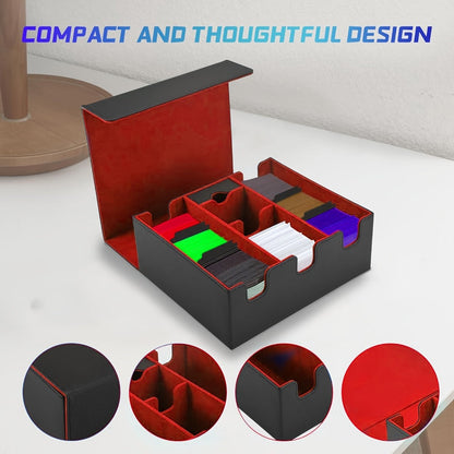 Three-Row Trading Card Storage Box with Black-Purple or Black-Gray Interior and Source-Labeled 1500+ Capacity