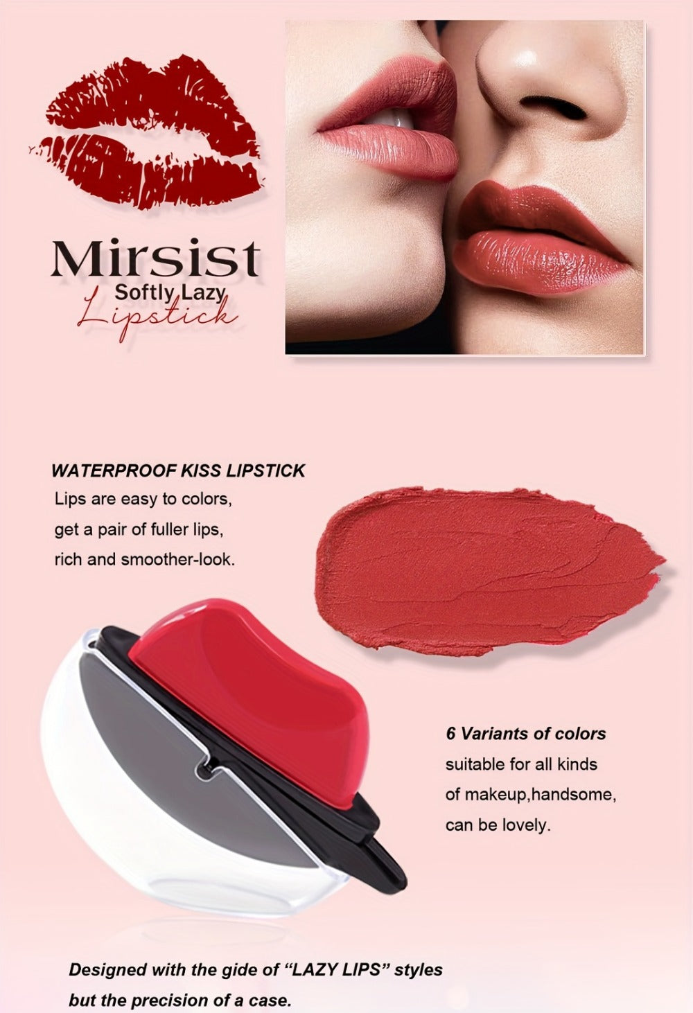 Color Changing Lipstick Set 6pcs Matte pH Reactive Lip-Shaped with Jasmine Scent - Non-Fade Long-Lasting Velvety Formula, Multi-Shade Lip Makeup Gift Set for Women & Girls