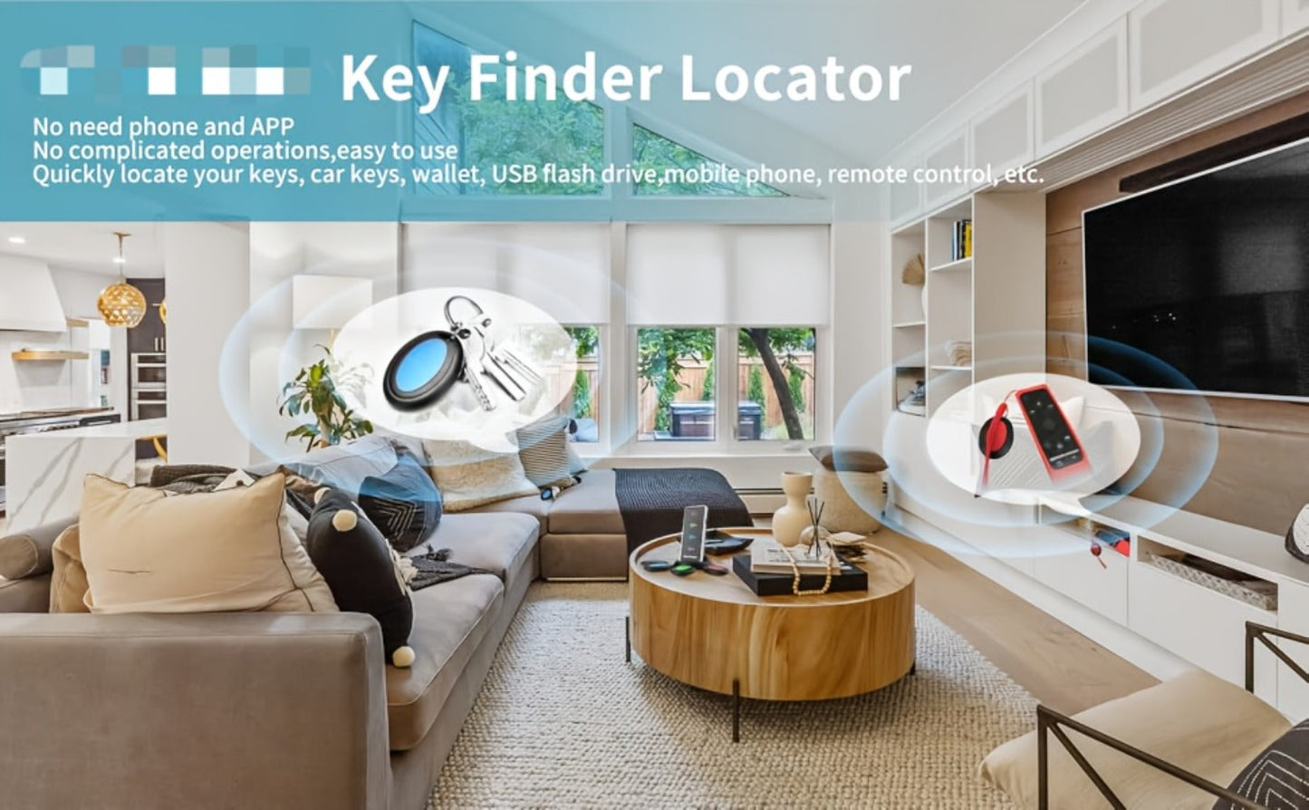 4-Receiver Wireless Key Finder 100ft Range with LED Flashlight – RF Item Locator for Keys Phones Wallets TV Remotes, No App No Bluetooth, Senior-Friendly, 1 Transmitter Included