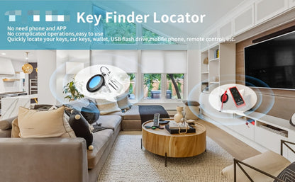 4-Receiver Wireless Key Finder 100ft Range with LED Flashlight – RF Item Locator for Keys Phones Wallets TV Remotes, No App No Bluetooth, Senior-Friendly, 1 Transmitter Included