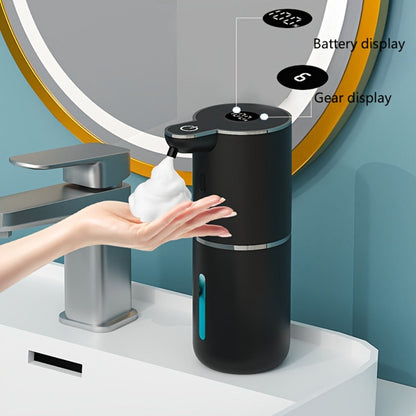 Rechargeable Touchless Foam Soap Dispenser with Six-Level Display, Countertop or Wall Mount in Black or White