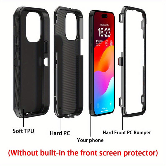 Rugged Armor iPhone 15 Case Heavy Duty Shockproof Military-Grade Dual Layer Bumper Drop Protection Cover for iPhone 15 Pro Max 15 Plus 15 Pro 15 – Wireless Charging Compatible