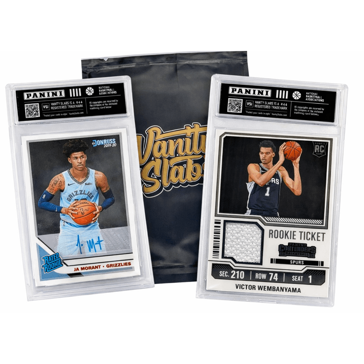 Sports Trading Cards, Panini NBA Basketball Mystery Vanity Slab with One-Slab or Two-Slab Options