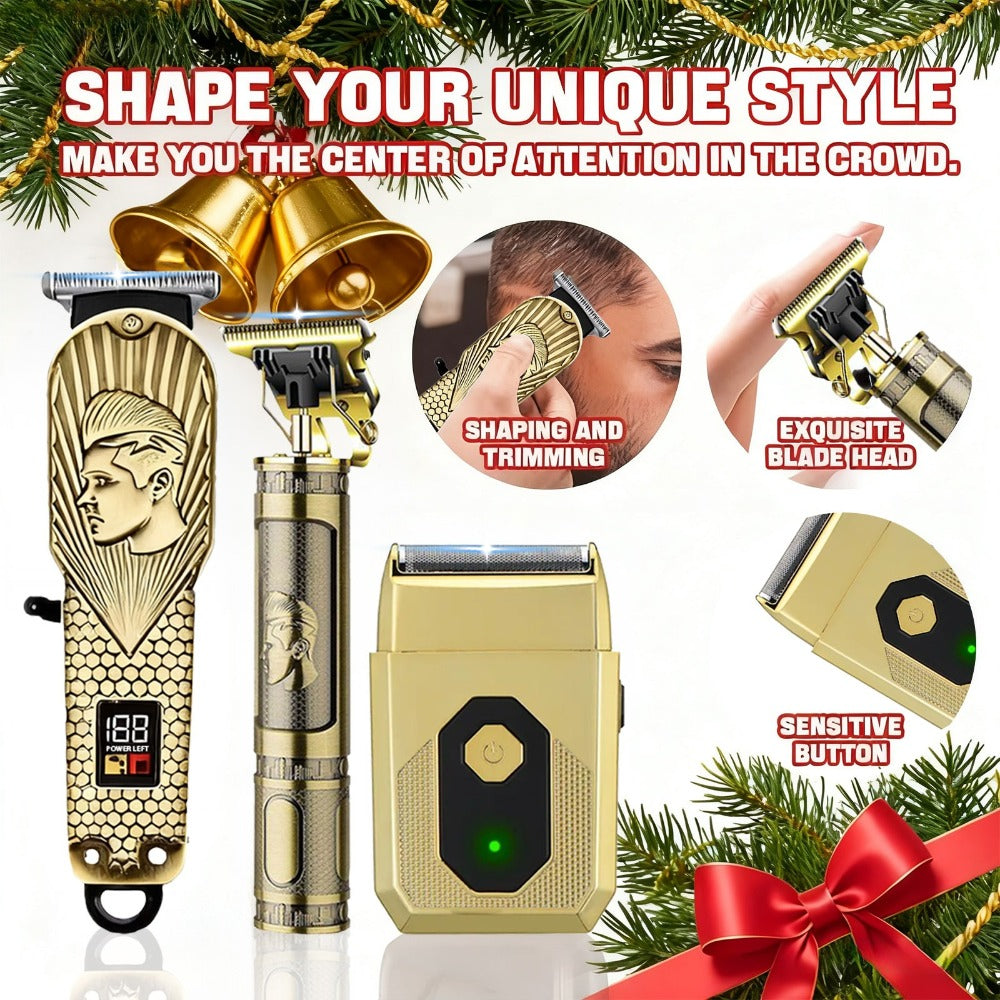 USB Precision Hair Clipper Set for Men – Wireless Electric Clippers & Nose Trimmer Shaver, 2/4pcs Professional Cordless Grooming Kit for Personal Use, Hairdressing & Barber Gift