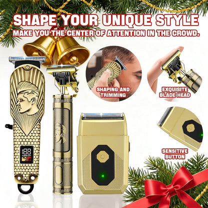USB Precision Hair Clipper Set for Men – Wireless Electric Clippers & Nose Trimmer Shaver, 2/4pcs Professional Cordless Grooming Kit for Personal Use, Hairdressing & Barber Gift