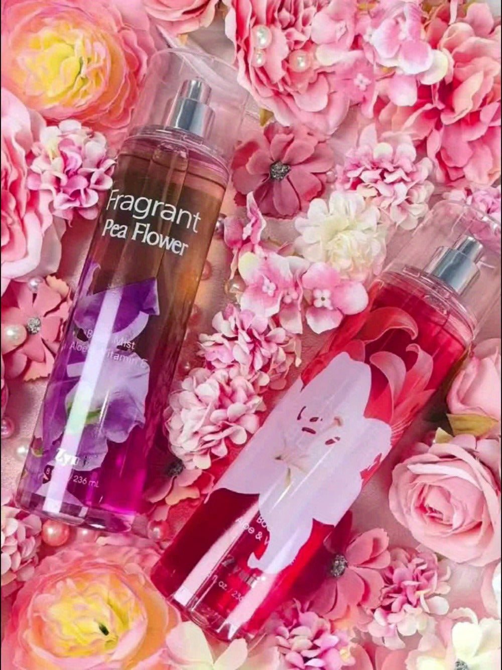 Fragrance Body Mist for Women, Floral, Fruity, Musk & Vanilla Body Spray with Aloe & Vitamin E, 3-8 fl oz
