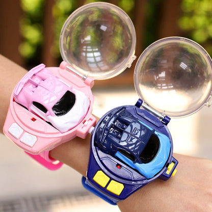 Remote Control Car, Mini Alloy Racer with Wearable Wrist Controller and Blue or Pink Finish for Smooth-Surface Driving