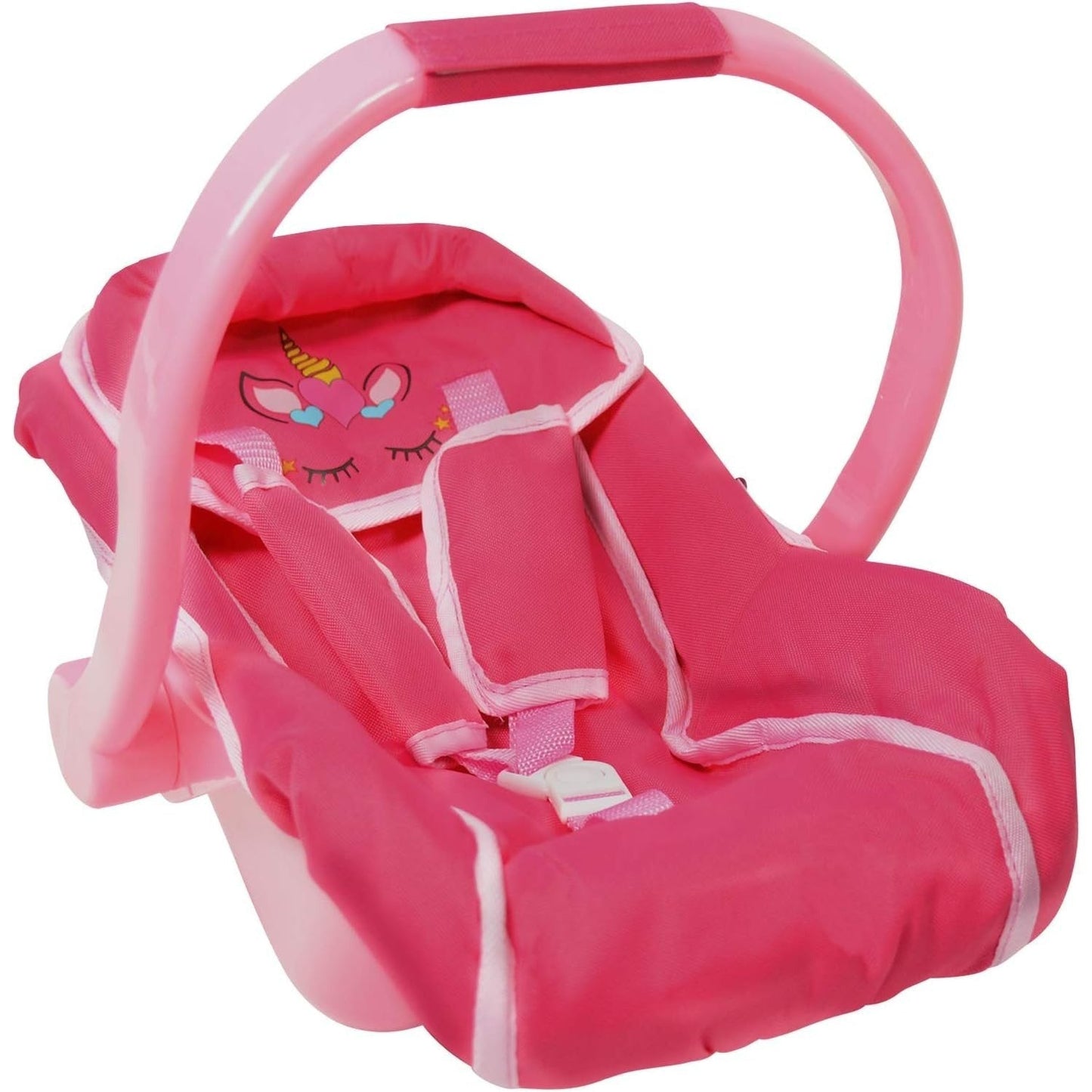 Pink Unicorn Doll Carrier for 18-Inch Dolls with Soft-Sided Body, Carry Handle and Front Restraint Strap
