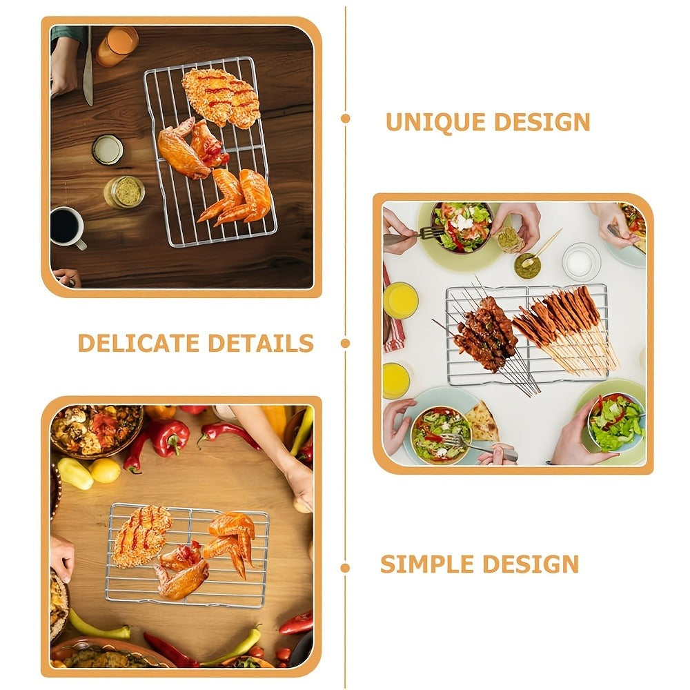 Two-Piece Carbon Steel Cooling Rack Set in Two Sizes for Cookies, Cakes, Roasting and Grilling