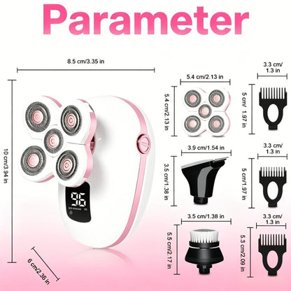 Electric Shaver IPX6 Floating Rotary Head with Type-C Charging, LED Display and Five Listed Set or Head Options