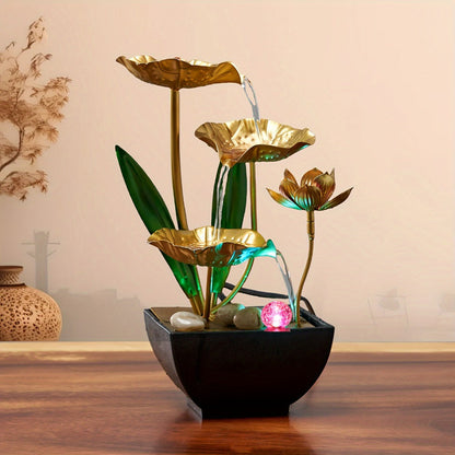 Indoor Tabletop Fountain Desktop Water Feature, Small Relaxing Flowing Water Fountain for Living Room, Bedroom, Office & Spa, Calming Zen Decor & Unique Housewarming Gift