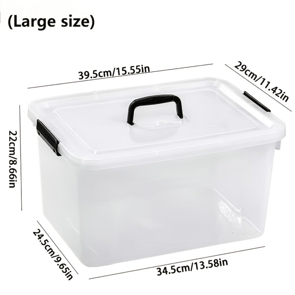 Stackable Clear Plastic Storage Bins with Lids – 6 Pack Large Capacity Clip-On Lid Containers for Home, Closet, Office & Garage Organization (12.7qt / 20.8qt)