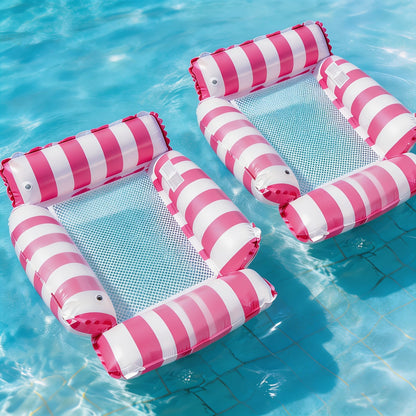 Striped Mesh Pool Float Chair Set, 110cm Size in Blue, Dark Blue, Pink or Mixed Two- and Three-Piece Options