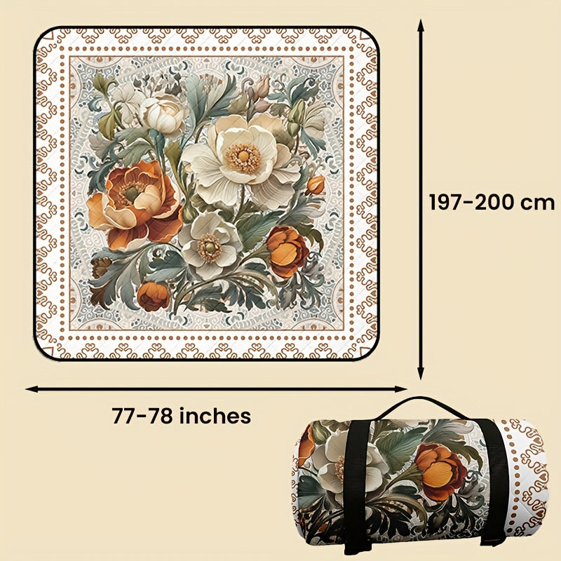 Large Padded Picnic Blanket with Roll-Up Carry Straps and Five Evidence-Bound Pattern Options