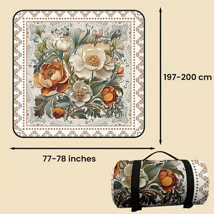 Large Padded Picnic Blanket with Roll-Up Carry Straps and Five Evidence-Bound Pattern Options