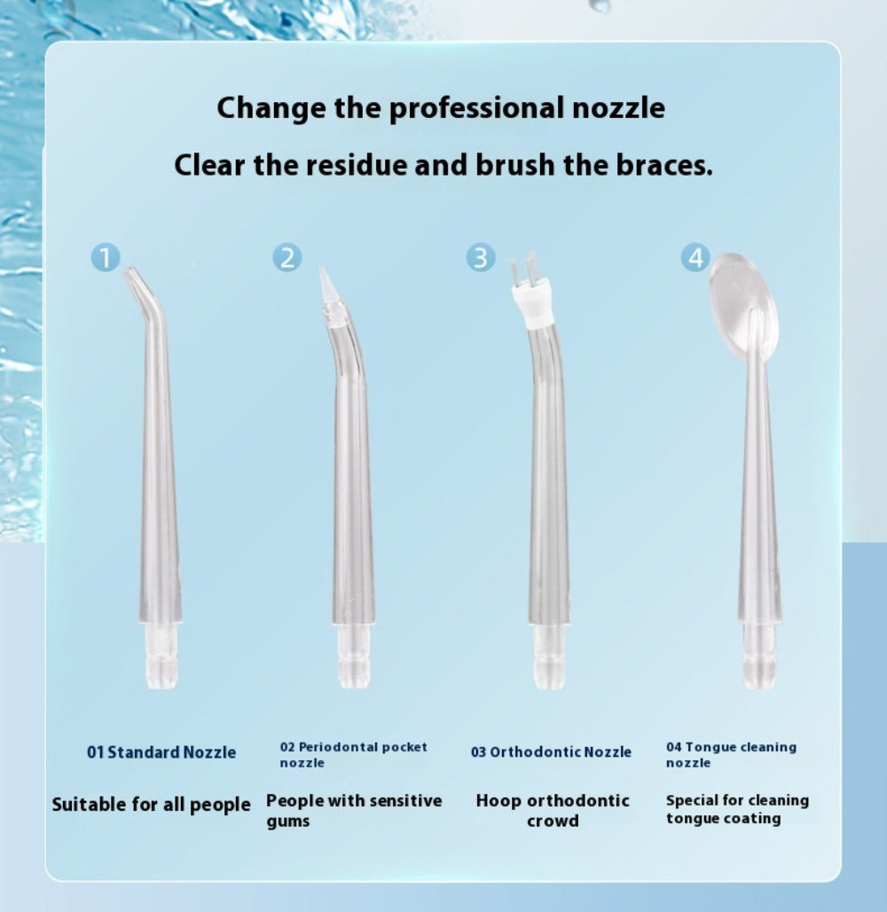 Water Flosser Cordless Three-Mode Design with Four Nozzles, USB Charging and Four Color Options