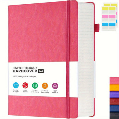A4 Hardcover Lined Journal Notebook 320 Pages, Faux Leather College Ruled Notebook with 100GSM Thick Pages, 8.5x11 Large Writing Journal for Women Business School