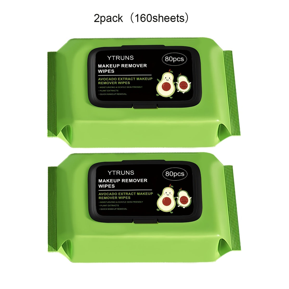 Makeup Remover Wipes Avocado Squalane Deep Cleansing Disposable Face Wipes 80 Sheets Pack for Bath Time, Home Spa and Personal Care