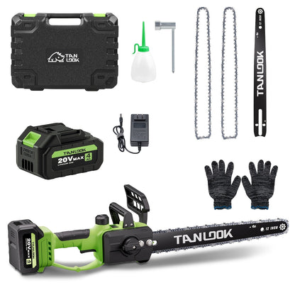 Cordless Electric Chainsaw – Battery Powered, Portable Chain Saw for Tree Pruning, Wood Cutting, Garden & Yard