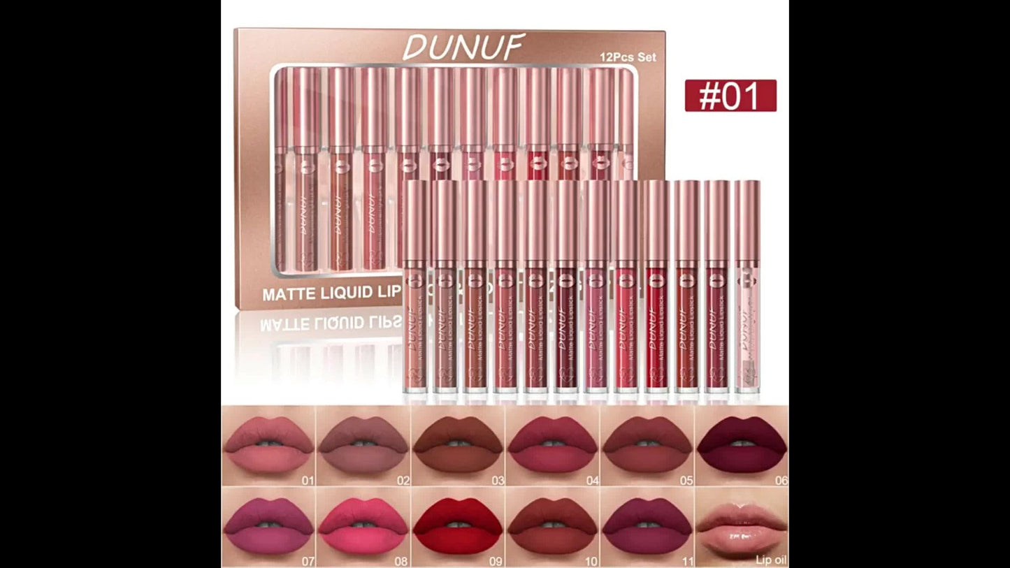 Twelve-Piece Boxed Lip Color Collection in Coordinated Set 02, Set 03 or Set 04 Shade Assortments