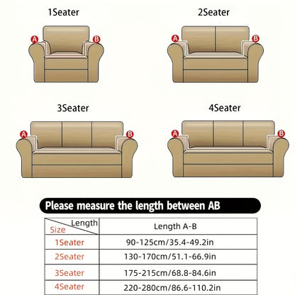 Sofa Cover Elastic Anti-Slip Stretch Slipcover for 1, 2, 3 or 4-Seater Sofas in Seven Solid Colors