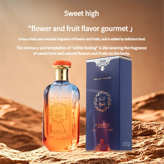 Men's Cologne 100ml Eau de Parfum Spray in Amber Gradient Glass Bottle with Blue Presentation Box