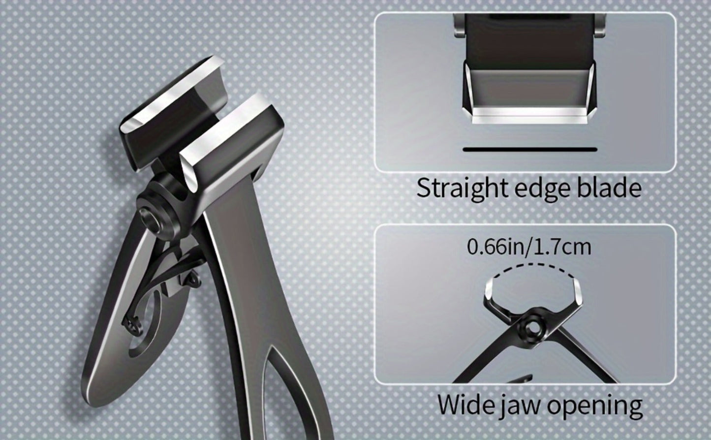 Heavy Duty Toenail Clippers Set 3 Piece for Thick Nails — Wide Jaw Stainless Steel Straight & Angled Nail Clipper with Nail File, Large Nail Cutter for Men Seniors Women Ingrown Toenail Pedicure Tool