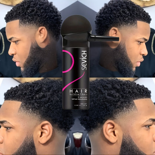 Keratin Hair Fibers 3-Piece Kit with Spray Pump & Optimizer — Instant Thickening Powder for Thinning Hair & Beard, Rosemary Formula, 8 Colors, All Hair Types, Men & Women