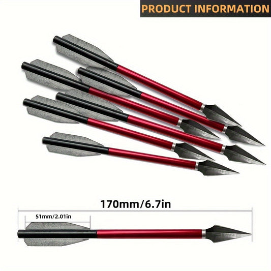 Broadhead Mini Crossbow Bolts 6pcs | 6.7 Inch Aluminum Alloy Archery Arrows with Sharp Tips for 50-80 Lbs Mini Crossbow – Multiple Colors for Adult Shooting, Hunting & Target Practice