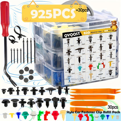 Car Body Fasteners Kit – Snap Rivets, Wing Expansion Screws & Willow Nails, Universal Automotive Retainer Clips for Car Body Panels, Bumpers & Trim (115 / 925 / 928 / 1275 pcs)