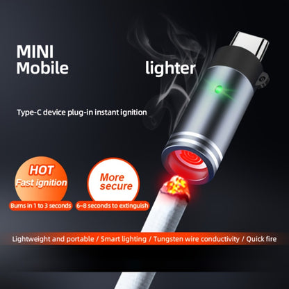 USB Type-C Electric Lighter – Aluminum Alloy Flameless Rechargeable Lighter, No Battery, Windproof – Ideal for Daily Use, Travel & Carry-On Airplane Safe