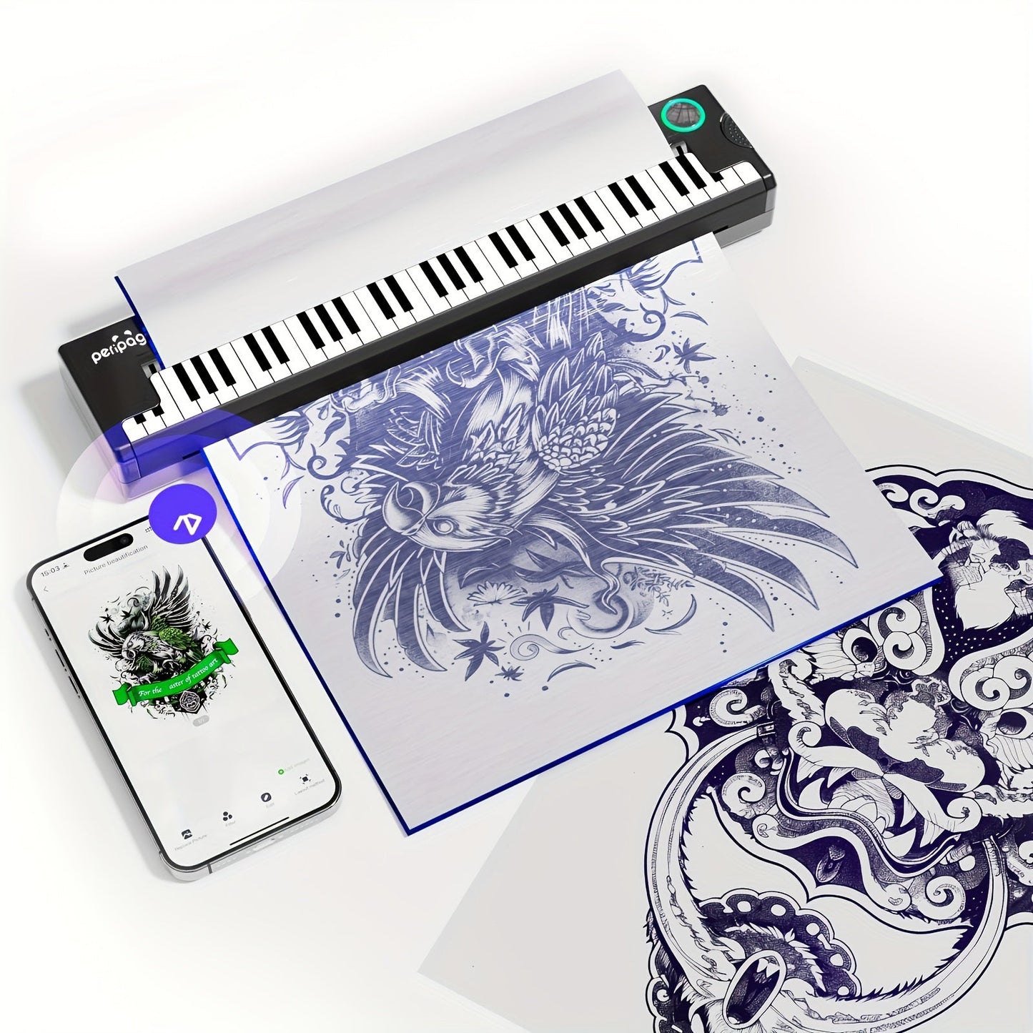 Forty-Sheet A4 Tattoo Transfer Paper Pack with Four-Layer Pictured Construction for Stencil Preparation