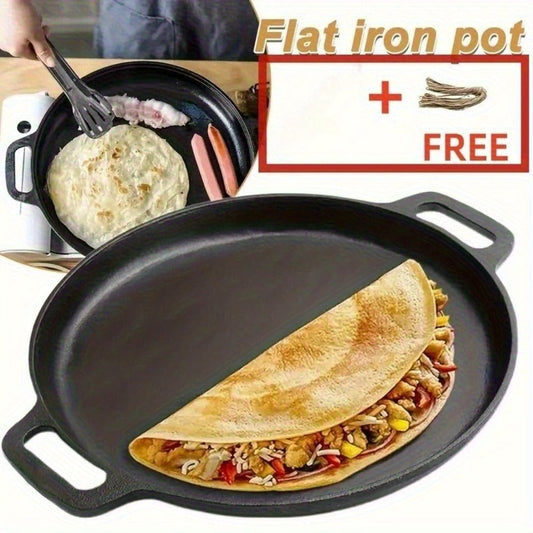 Cast Iron Frying Pan Non-Stick 11 Inch 28cm – Rust-Proof Anti-Deformation Even Heating | Oven & Induction Safe Skillet for Pizza Barbecue & Camping | Durable Cast Iron Pan Single or 2-Pack