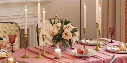 Metal Bell Candlestick Holders Set – Vintage Copper & Black Taper Candle Holders for Wedding Centerpieces, Christmas Table Decor, Halloween, Anniversary, Birthday Party, Home & Hotel Decoration