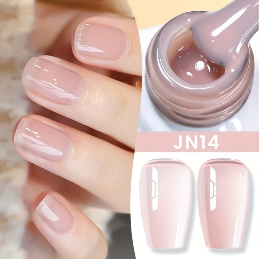 Gel Nail Polish in 10ml Nude Jelly with Skin-Tone Glass Finish and JN05, JN68, JN75 or JN76