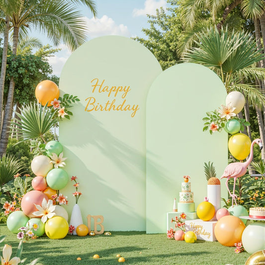 Wedding Arch Cover 2pcs Stretchable Wrinkle-Free Polyester Tight-Fit Arch Banner Covers with Zipper for Wedding Ceremony Birthday Gender Reveal Bridal Shower Graduation Party Decor