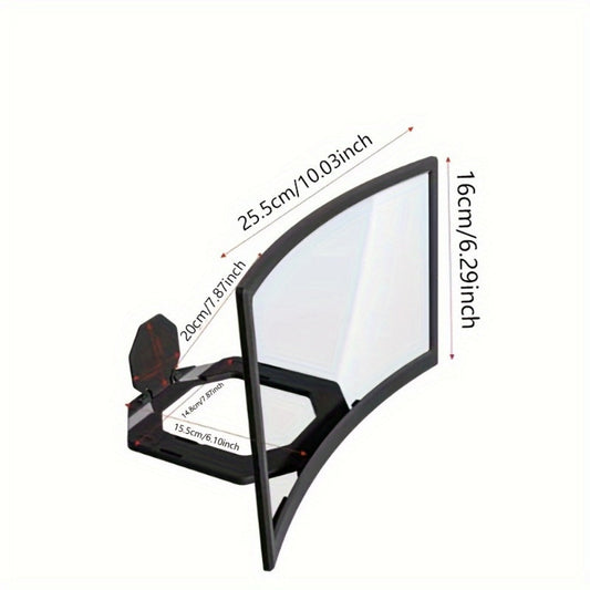 Screen Magnifier for Phone 12 Inch HD Curved Lens – 1:1 No-Distortion Enlarger, Foldable Portable Stand, Eye Protection for Movies Video Calls, Universal Smartphone Amplifier, Gift for Seniors Students