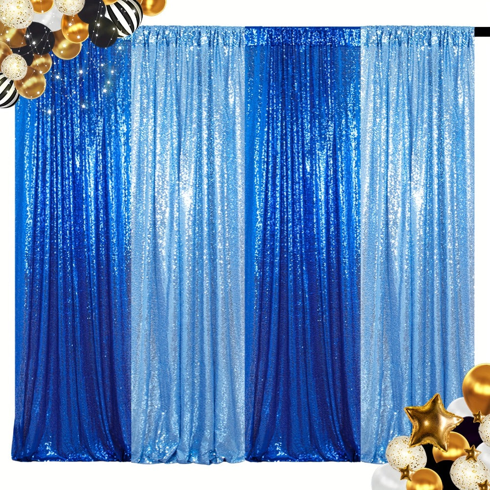 Sequin Backdrop Curtain 4 Panels 2FTx8FT – Shimmer Glitter Background for Wedding Party Photo Booth Decoration
