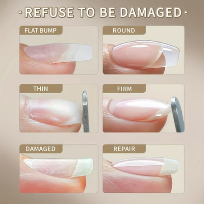 Builder Gel Base 2-Bottle Set, 15ml Each with Transparent Construction Primer for UV or LED Nail Extension Application