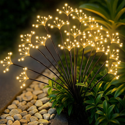 Solar Garden Lights Outdoor 4 Pack Twinkling Swaying Firework LED Stake Lights 2 Modes – Decorative Solar Path Lights for Yard Patio Flowerbed Camping Christmas Party Decor