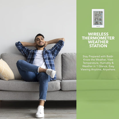 Wireless Home Weather Station with Indoor Outdoor Temperature, Humidity, Forecast and Alarm Clock